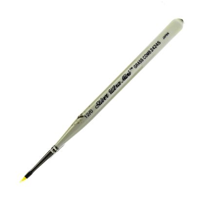 Picture of Silver Brush Ultra Mini Series Paint Brush, Size 12, Grass Comb Bristle, Taklon Filament, Pearl White