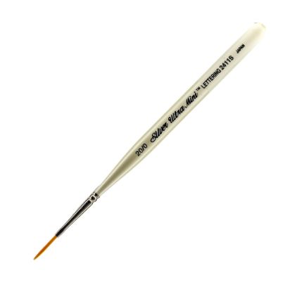 Picture of Silver Brush Ultra Mini Series Paint Brush, Size 20, Liner Bristle, Taklon Filament, Pearl White