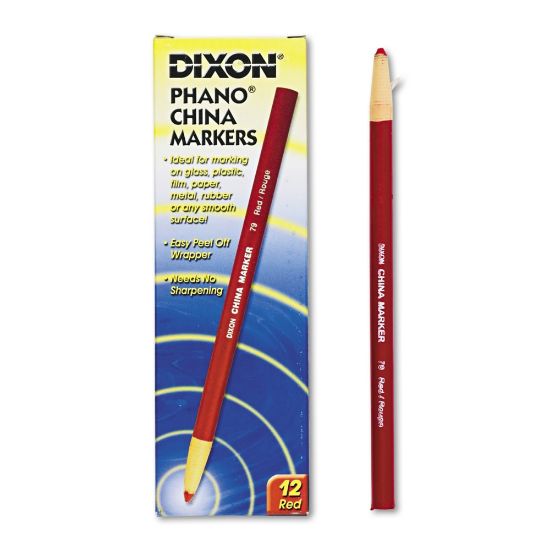 Picture of Dixon Phano China Markers, Red, Box Of 12