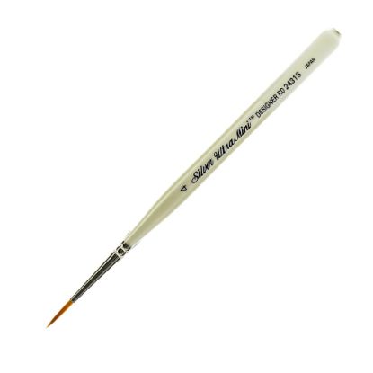 Picture of Silver Brush Ultra Mini Series Paint Brush, Size 4, Round Bristle, Taklon Filament, Pearl White