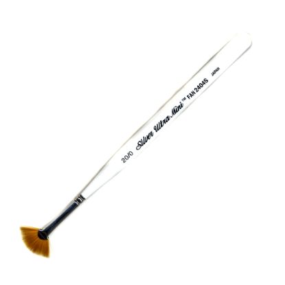 Picture of Silver Brush Ultra Mini Series Paint Brush, Size 20, Fan Bristle, Taklon Filament, Pearl White