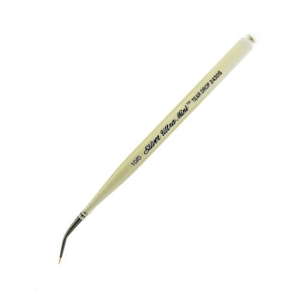 Picture of Silver Brush Ultra Mini Series Paint Brush, Size 10, Tear Drop, Taklon Filament, Pearl White