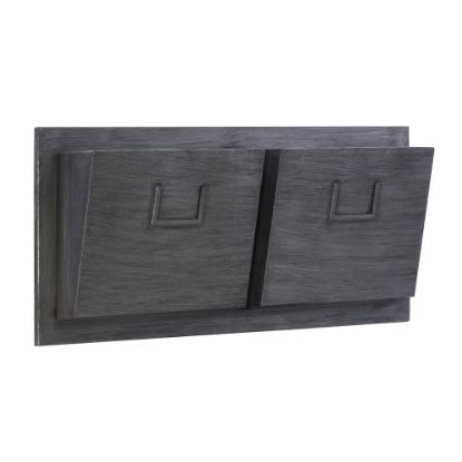 Picture of Linon Gadsden Industrial 2-Slot Horizontal Home Office Mailbox, 12-1/8inH x 28-1/4inW x 4inD, Gray