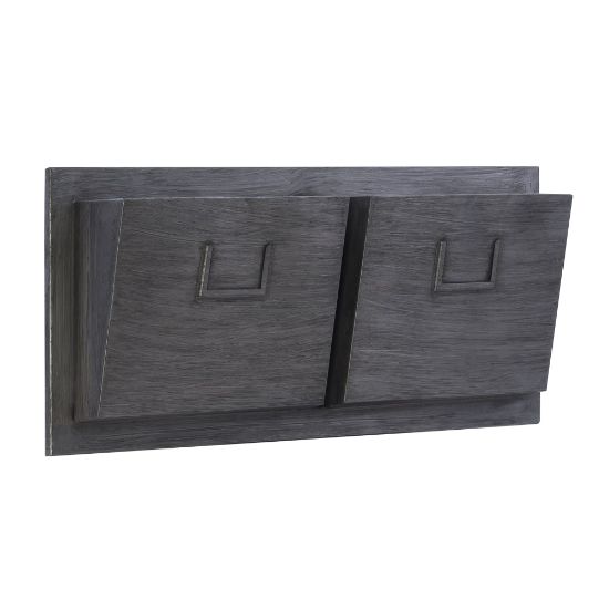 Picture of Linon Gadsden Industrial 2-Slot Horizontal Home Office Mailbox, 12-1/8inH x 28-1/4inW x 4inD, Gray