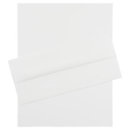 Picture of JAM Paper Strathmore Stationery Set, 8 1/2in x 11in, Bright White, Set Of 100 Sheets And 100 Envelopes