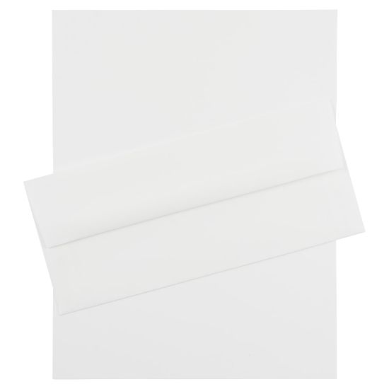 Picture of JAM Paper Strathmore Stationery Set, 8 1/2in x 11in, Bright White, Set Of 100 Sheets And 100 Envelopes