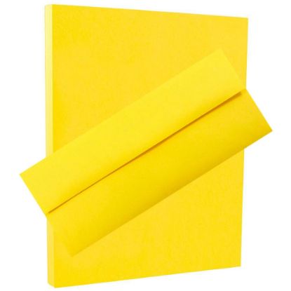 Picture of JAM Paper Stationery Set, 8 1/2in x 11in, 30% Recycled, Yellow, Set Of 100 Envelopes And 100 Sheets