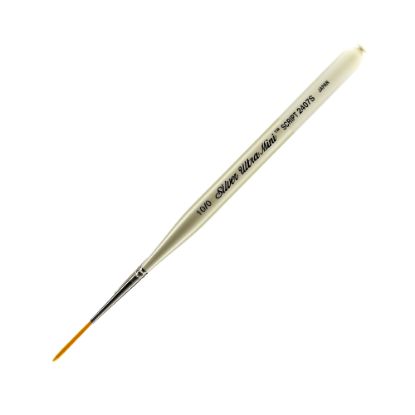 Picture of Silver Brush Ultra Mini Series Paint Brush, Size 10, Script Liner, Taklon Filament, Pearl White