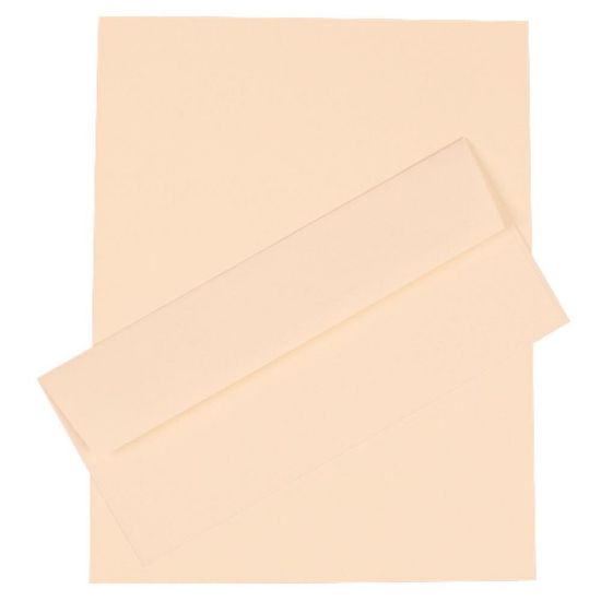 Picture of JAM Paper Strathmore Stationery Set, 8 1/2in x 11in, Natural White, Set Of 100 Sheets And 100 Envelopes