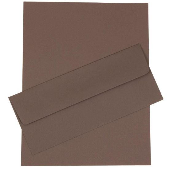 Picture of JAM Paper Business Stationery Set, 8 1/2in x 11in, Dark Gray, Set Of 50 Sheets And 50 Envelopes