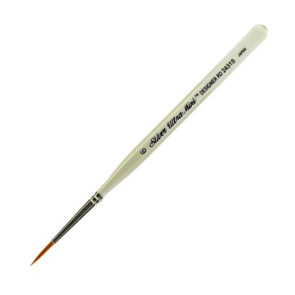 Picture of Silver Brush Ultra Mini Series Paint Brush, Size 6, Round Bristle, Taklon Filament, Pearl White