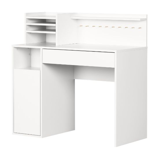 Picture of South Shore Crea 41inW Craft Table With Hutch, Pure White