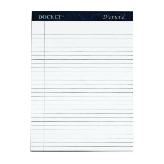 Picture of TOPS Docket Diamond Premium 100% Recycled Legal Pad, 8 1/2in x 11 3/4in, Legal Ruled, 50 Sheets, White, Pack Of 2 Pads