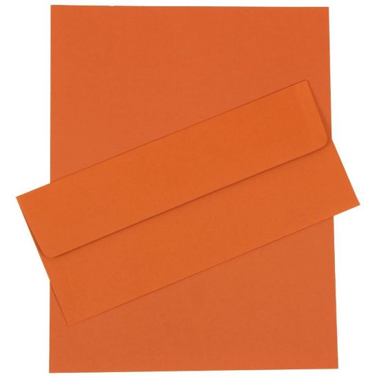 Picture of JAM Paper Business Stationery Set, 8 1/2in x 11in, Dark Orange, Set Of 50 Sheets And 50 Envelopes