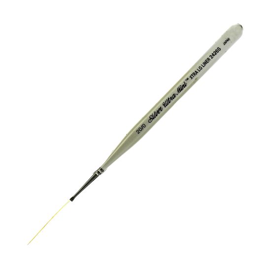 Picture of Silver Brush Ultra Mini Series Paint Brush, Size 20/0, Extra Long Liner, Taklon Filament, Pearl White