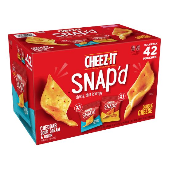 Picture of Cheez-It Snap-d Cheesy Baked Snacks, 0.75 Oz, Box Of 42 Snack Bags