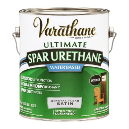 Picture of Varathane Ultimate Water-Based Spar Urethane, 1 Gallon, Crystal Clear Satin, Pack Of 2 Cans