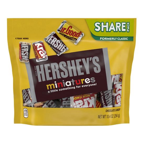 Picture of Hersheys Miniatures Chocolate Candy Assortment, 10.4 Oz Bag, Pack Of 3 Bags