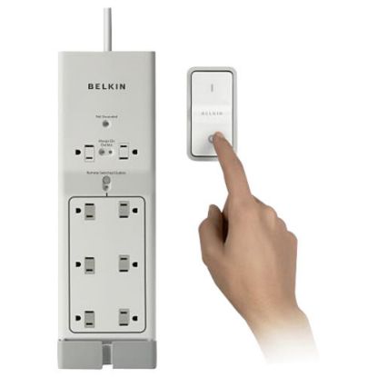 Picture of Belkin F7C01008Q Conserve Switch 8-Outlets Surge Suppressor - 8 - 1800 VA - 1000 J - 120 V AC Input - 120 V AC Output