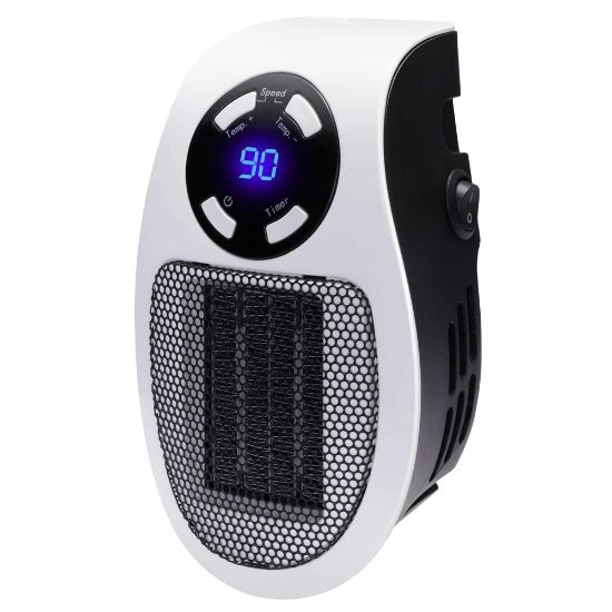 Picture of Brentwood 350-Watt Plug-In Personal Space Heater, 4-1/2in x 3/4in, Black/White