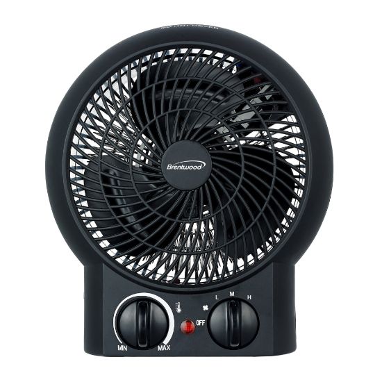 Picture of Brentwood 1500-Watt Portable Electric Space Heater With Fan, 9-1/4in x 4-1/4in, Black