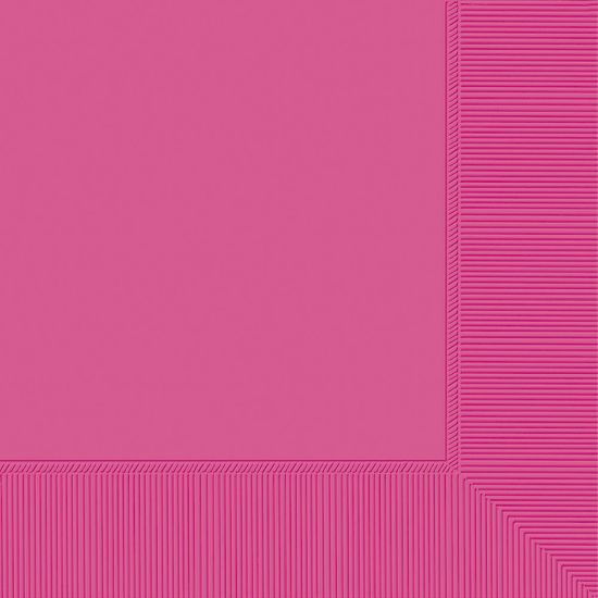 Picture of Amscan Beverage Napkins, 5in x 5in, Bright Pink, 100 Napkins Per Pack, Case Of 6 Packs