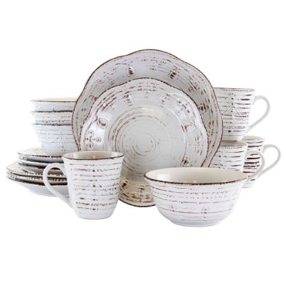 Picture of Elama 16-Piece Stoneware Dinnerware Set, Rustic Birch