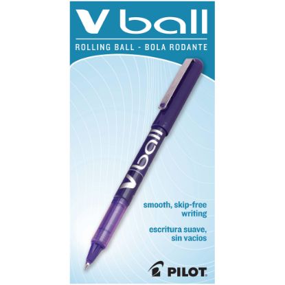 Picture of Pilot V-Ball Liquid Ink Rollerball Pens, Extra Fine Point, 0.5 mm, Purple Barrel, Purple Ink, Pack Of 12 Pens