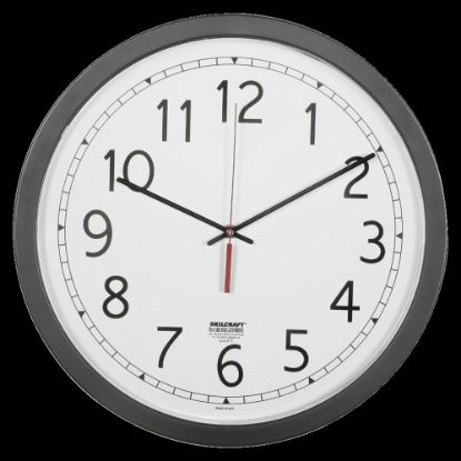 Picture of SKILCRAFT Quartz Movement Wall Clock, 16 1/2inW, Black (AbilityOne 6645-01-623-8824)