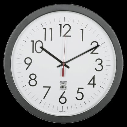 Picture of SKILCRAFT Self-Set Wall Clock, 14 1/2inW, Black/White (AbilityOne 6645-01-623-8823)