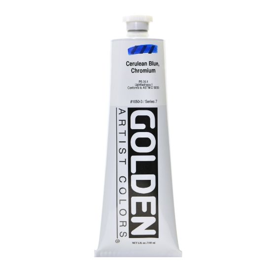 Picture of Golden Heavy Body Acrylic Paint, 5 Oz, Cerulean Blue Chromium