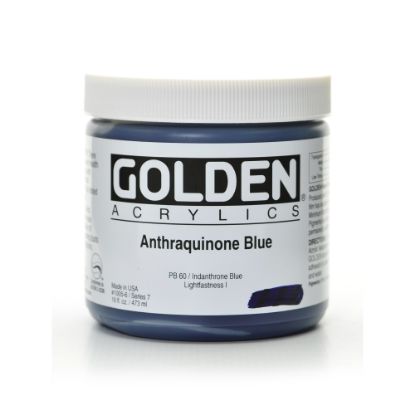 Picture of Golden Heavy Body Acrylic Paint, 16 Oz, Anthraquinone Blue