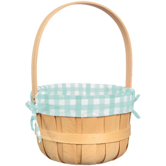 Picture of Amscan Easter Wood Chip Basket, 14inH x 9-7/16inW x 9-7/16inD, Blue