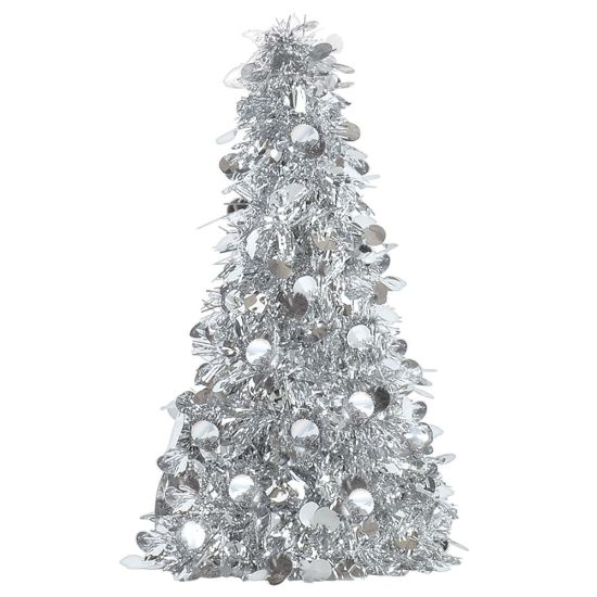 Picture of Amscan 240595 Christmas Small Tinsel Trees, Silver, Set Of 9 Trees