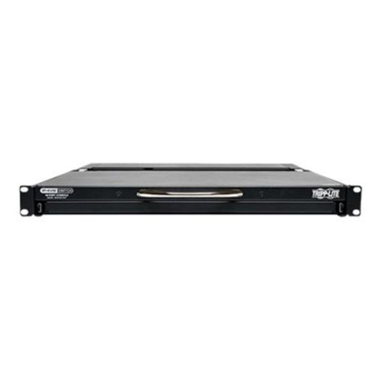 Picture of Tripp Lite 16-Port IP Rack Console Cat5 KVM Switch 19in LCD 1+1 User 1URM - KVM console with KVM switch - 16 ports - PS/2 - 19in - rack-mountable - 1366 x 768 @ 60 Hz - black - 1U