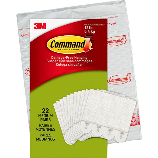 Picture of Command Medium Picture Hanging Strips, 22 Pairs (44 Command Strips), Damage Free Organizing of Dorm Rooms