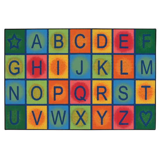 Picture of Carpets for Kids KID$Value Rugs Simple Alphabet Blocks Activity Rug, 4ft x 6ft , Blue