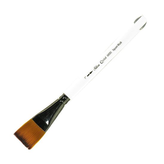 Picture of Silver Brush 6808S Crystal Series Paint Brushes , 1in, Square Wash Bristle, Filament, Teal