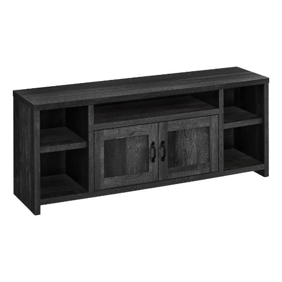 Picture of Monarch Specialties Barron TV Stand, 23-3/4inH x 59inW x 15-1/2inD, Black