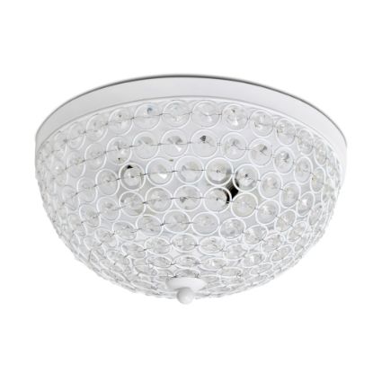 Picture of Elegant Designs 2-Light Flush-Mounted Ceiling Light, White/Crystal