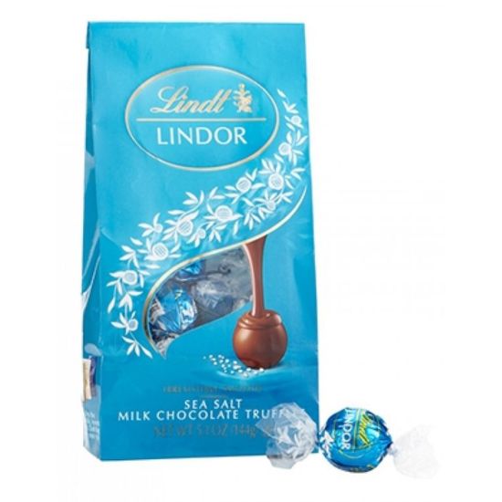 Picture of Lindor Milk Chocolate Sea Salt Truffles, 5.1 Oz, Case Of 3 Bags