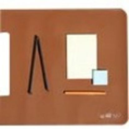 Picture of Mobile Pixels PU Leather Desk Mat, 31-1/2in x 15-3/4in, Oak Brown