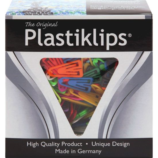 Picture of Baumgartens Plastic Paper Clips, Box Of 1000, Small, Assorted Colors