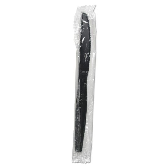 Picture of Boardwalk Heavyweight Wrapped Polystyrene Knives, Black, Pack Of 1000 Knives