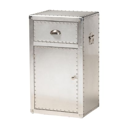 Picture of Baxton Studio 29inH French Industrial Accent Storage Cabinet With 1 Door, Silver