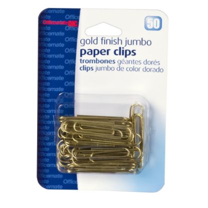 Picture of OIC Paper Clips, Box Of 50, Jumbo, Gold