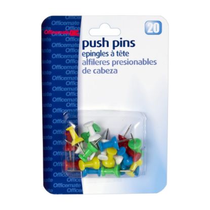 Picture of OIC Pushpins, Assorted Colors, Pack Of 20