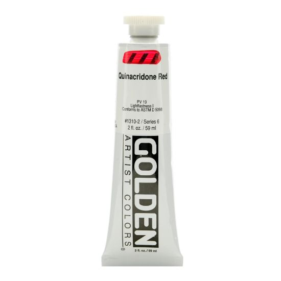 Picture of Golden Heavy Body Acrylic Paint, 2 Oz, Quinacridone Red