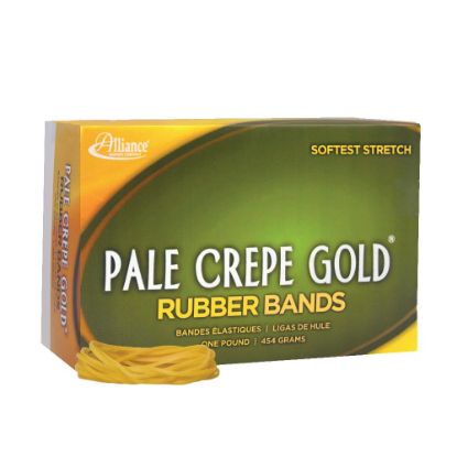 Picture of Alliance Rubber Pale Crepe Gold Rubber Bands , #18, 3in x 1/16in, 1 Lb, Box Of 2,205