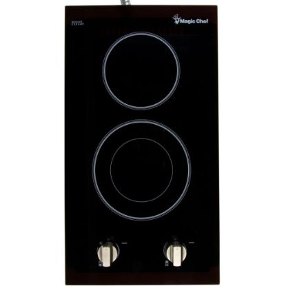 Picture of Magic Chef 12-Inch Electric Cooktop 240V - 12in WideGlass Ceramic - Ceramic Glass Cooktop - Built-in - Glass Ceramic